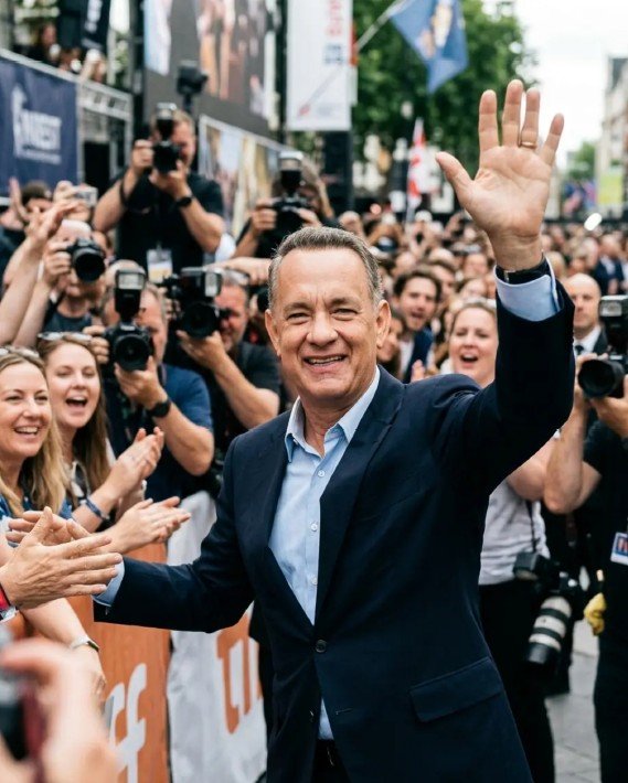 Tom Hanks greeting a crowd